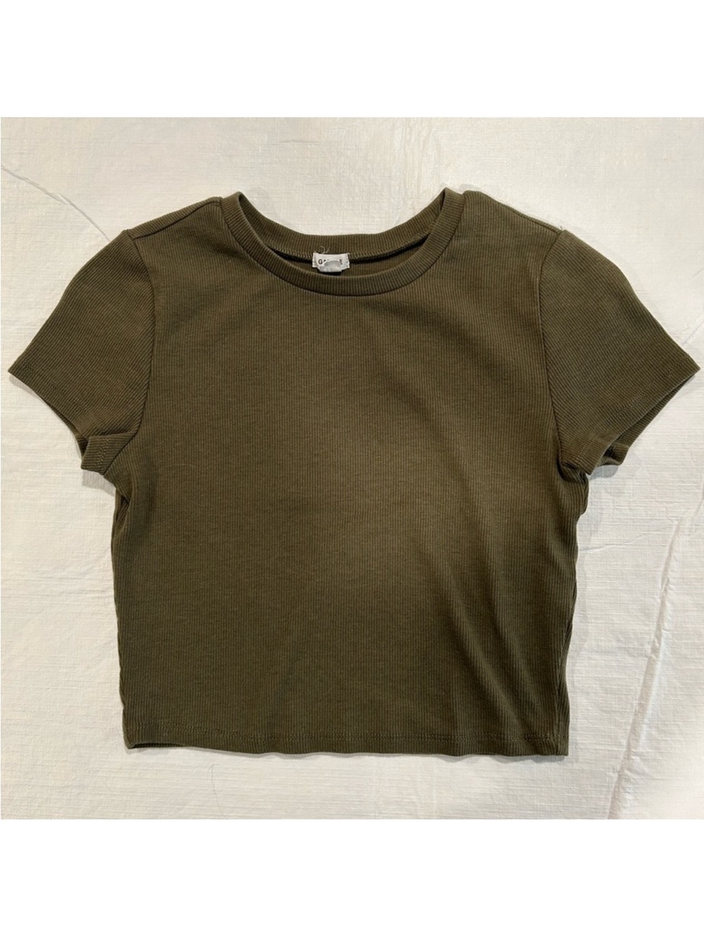 Garage Women’s Olive Green Ribbed Baby Tee